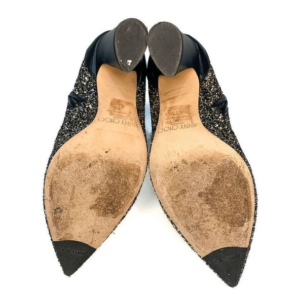 Jimmy Choo Henrietta Silver Glitter Star Leather Trim Ankle Booties EU 36 US 6 - Picture 8 of 10